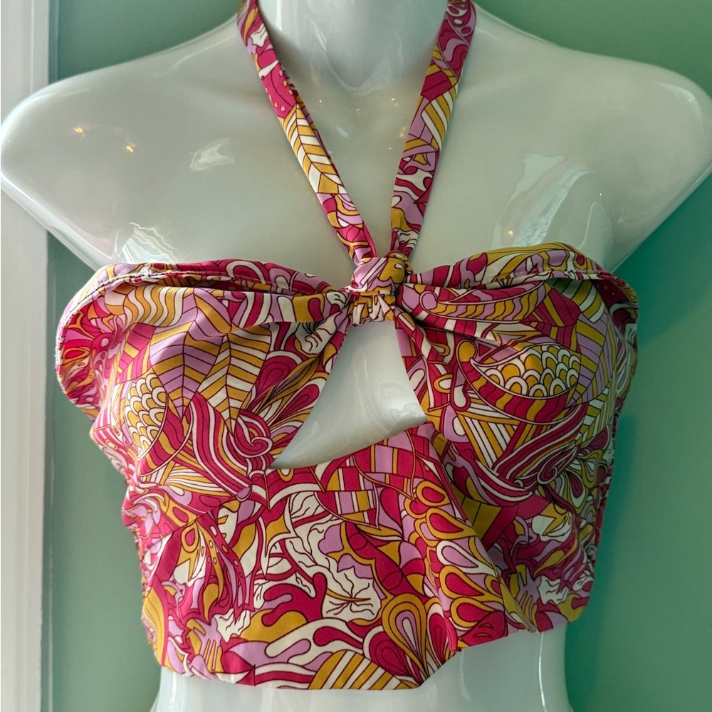Princess Polly Pink and Yellow Patterned Top